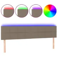 vidaXL Hoofdbord LED 160x5x78/88 cm stof taupe