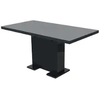 vidaXL Eettafel uitschuifbaar hoogglans zwart