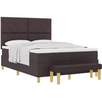 vidaXL Boxspring bed met hoofdeinde Donkerbruin 200 x 160 cm Stof