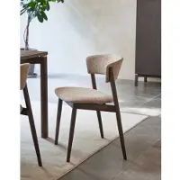 Meubelplaats Eetkamerstoel Revere Latte Melange – Espresso bruine eiken poten - Nolio 36 - eetkamerstoelen set van 2