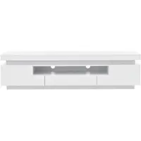 MODFU - TV-Meubel - 2 L-Vormige Kasten En 1 Lade - Hoogglans - Modern - Voor De Woonkamer - Spaanplaat - Wit - 175 X 38 X 45 Cm