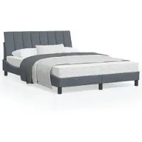 vidaXL Bed met matras "Hanko", donkergrijs, 120x200 cm, fluweel