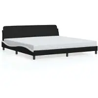 vidaXL Bedframe "Dover" kunstleer zwart en wit 200x200 cm
