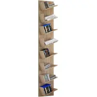 Hioshop Lansi Maxi wandkast Wandbevestiging met 8 schuine plankenSonoma eiken decor.