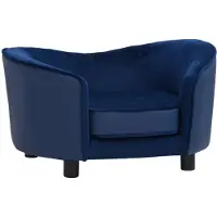 vidaXL Hondenbank 69x49x40 cm pluche en kunstleer blauw