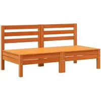 vidaXL Corner Sofa 2 st 2-zits Solid pine wood Wasbruin Large
