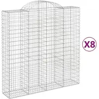 vidaXL Schanskorven 8 st gewelfd 200x50x200/220 cm ijzer