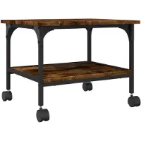vidaXL Printerkastje 2-laags 50x40x38 cm bewerkt hout gerookt eiken