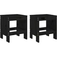 vidaXL Tuinstoelen, 2 stuks, zwart, 40x36x45 cm, massief grenenhout