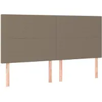 vidaXL Hoofdbord taupe 200x5x118/128 cm Stof