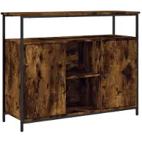 vidaXL Dressoir 100x35x80 cm bewerkt hout gerookt eikenkleurig