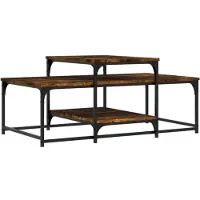 vidaXL Salontafel 102x60x45 cm bewerkt hout gerookt eikenkleurig