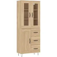 vidaXL Hoge kast 69,5x34x180 cm bewerkt hout sonoma eikenkleurig