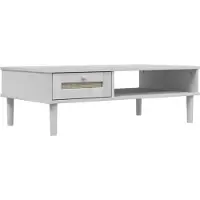 vidaXL Salontafel SENJA 100x55x33 cm rattan-look massief hout wit