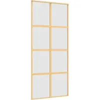 vidaXL Schuifdeur 90x205 cm mat ESG-glas en aluminium goudkleurig
