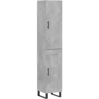 vidaXL Hoge kast 34,5x34x180 cm bewerkt hout betongrijs