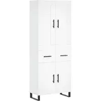 vidaXL Hoge kast 69,5x34x180 cm bewerkt hout wit