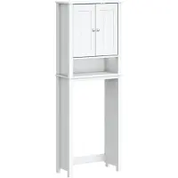 vidaXL Toiletmeubel BERG 60x27x164,5 cm massief hout wit