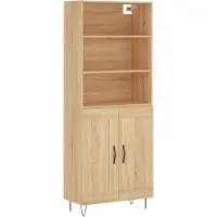 vidaXL Hoge kast 69,5x34x180 cm bewerkt hout sonoma eikenkleurig