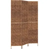vidaXL Kamerscherm met 3 panelen 122x180 cm waterhyacint bruin