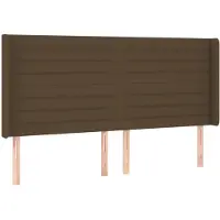 vidaXL Hoofdbord met randen 163x16x118/128 cm stof donkerbruin