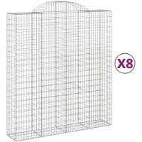 vidaXL Schanskorven 8 st gewelfd 200x50x220/240 cm ijzer