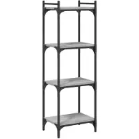 vidaXL Boekenkast 4-laags 40x30x120 cm bewerkt hout grijs sonoma