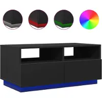 vidaXL Salontafel met LED-verlichting 90x49x40 cm zwart