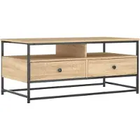 vidaXL Salontafel 100x51x45 cm bewerkt hout sonoma eikenkleurig