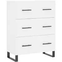 vidaXL Dressoir 69,5x34x90 cm bewerkt hout wit