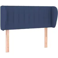 vidaXL Hoofdbord met randen 103x23x78/88 cm stof blauw
