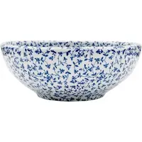 vidaXL Opzetwasbak rond Φ41x14 cm keramiek wit en blauw