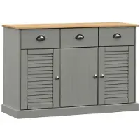 vidaXL Dressoir met lades VIGO 113x40x75 cm massief grenenhout grijs