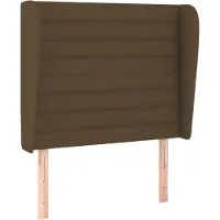 vidaXL Hoofdbord met randen 93x23x118/128 cm stof donkerbruin