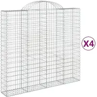 vidaXL Schanskorven 4 st gewelfd 200x50x180/200 cm ijzer