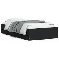 vidaXL Bedframe met lades bewerkt hout zwart 75x190 cm