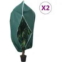 vidaXL Plantenhoezen met ritssluiting 2 st 70 g/m² 1,55x1,55 m