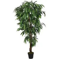 vidaXL Kunstplant mangoboom 1050 bladeren 200 cm groen