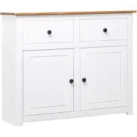 vidaXL Dressoir Panama Range 93x40x80 cm massief grenenhout wit