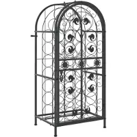 vidaXL Wijnrek voor 33 flessen 45x36x100 cm smeedijzer zwart