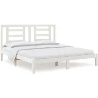 vidaXL Bedframe massief hout wit 180x200 cm
