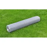 vidaXL kippendraadhek, verzinkt staal, 10x1 meter, zilverkleurig