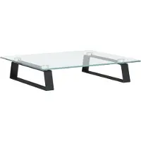vidaXL Monitorstandaard 40x35x8 cm gehard glas en metaal zwart