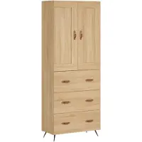 vidaXL Hoge kast 69,5x34x180 cm bewerkt hout sonoma eikenkleurig