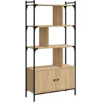vidaXL Boekenkast met deuren Sonoma eiken 76,5x30x154,5 cm bewerkt hout