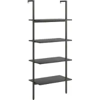vidaXL Ladderrek met 4 schappen 64x35x152,5 cm zwart