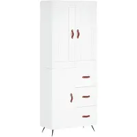 vidaXL Hoge kast 69,5x34x180 cm bewerkt hout wit