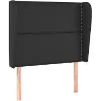 vidaXL Hoofdbord met randen 93x23x118/128 cm kunstleer zwart