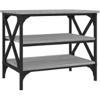 vidaXL Bijzettafel 55x38x45 cm bewerkt hout grijs sonoma eikenkleurig