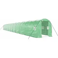 vidaXL Tuinkas met stalen frame 44 m² 22x2x2 m groen